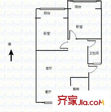 順祥新區(qū)戶型圖戶型圖 2室1廳1衛(wèi)1廚