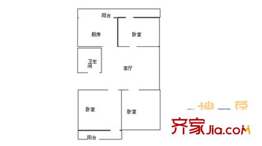 振興街小區(qū)戶型圖3室 戶型圖 3室2廳1衛(wèi)1廚