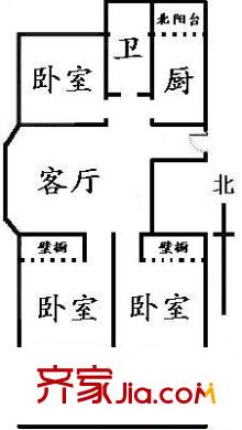 玉函路出版社宿舍戶型圖玉函路50號 3室 戶型圖 3室2廳1衛(wèi)1廚