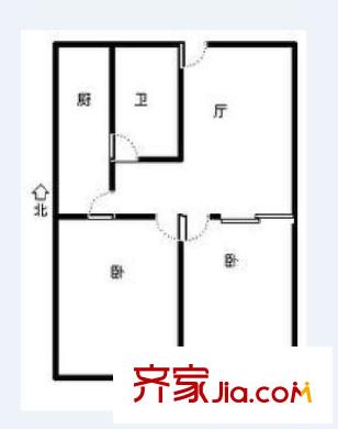 建設(shè)路園丁小區(qū)戶型圖戶型圖 2室1廳1衛(wèi)1廚