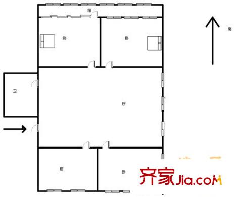 恒泰花園 3室 戶型圖