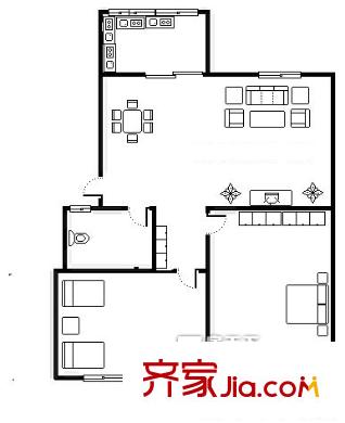 八里橋小區(qū) 2居室 戶型圖