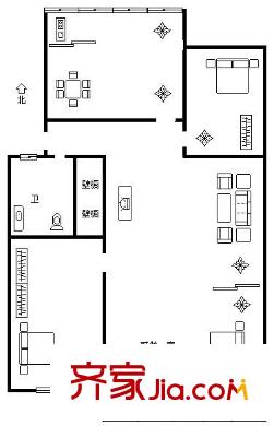 八里橋小區(qū) 4居室 戶型圖