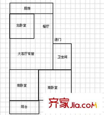 華龍組團戶型圖戶型圖 3室2廳1衛(wèi)1廚