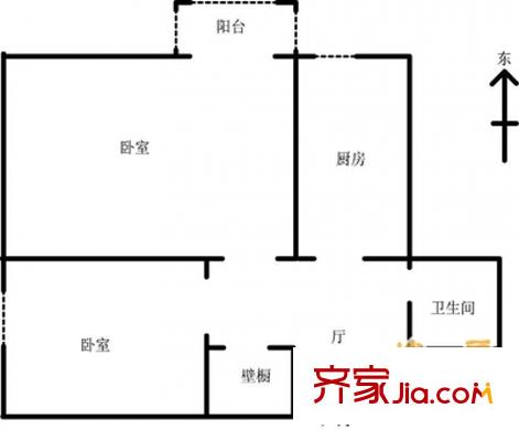 華龍組團戶型圖 戶型圖 2室2廳1衛(wèi)1廚