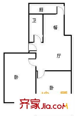 玉函路國稅局宿舍 2室 戶型圖
