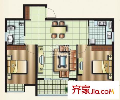 港基濱河華庭戶型圖戶型圖 2室2廳1衛(wèi)
