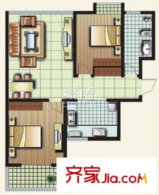 港基濱河華庭戶型圖戶型圖 2室2廳1衛(wèi)