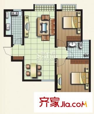 港基濱河華庭戶型圖戶型圖 2室2廳1衛(wèi)