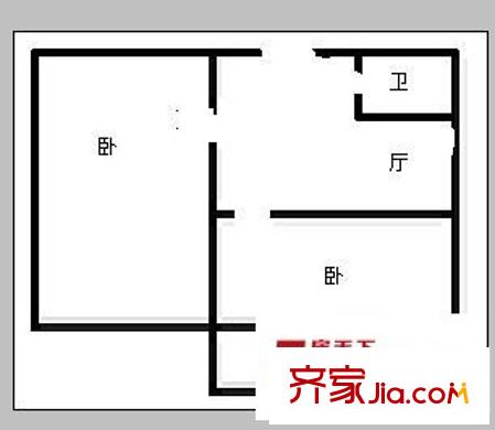 二環(huán)東路單位宿舍 2室 戶型圖