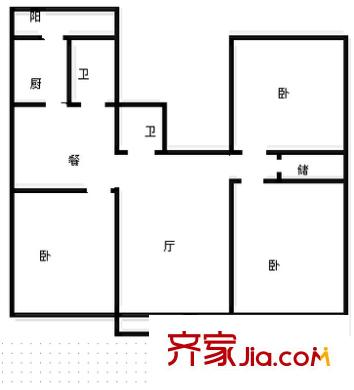 經(jīng)三緯八宿舍戶型圖戶型圖 3室2廳2衛(wèi)1廚
