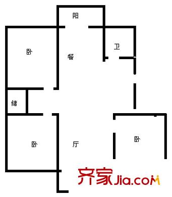 桑園路單位宿舍 3室 戶型圖