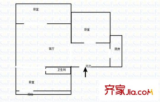 振興花園 3室 戶型圖