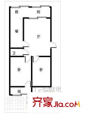 振興花園 2居室 戶型圖