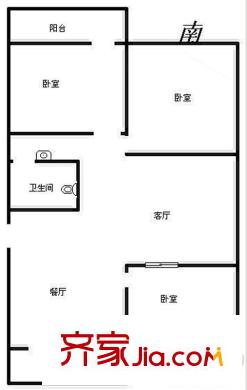振興花園 3居室 戶型圖