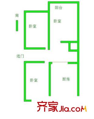 大觀園單位宿舍 3室 戶型圖