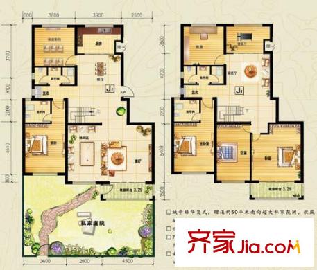 匯東香墅里戶型圖J復(fù)式 4室3廳4衛(wèi)