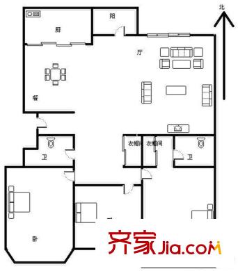 亞圣園 3室 戶型圖
