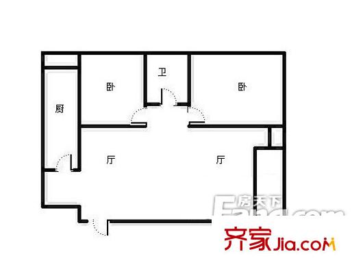 亞圣園戶型圖 2居