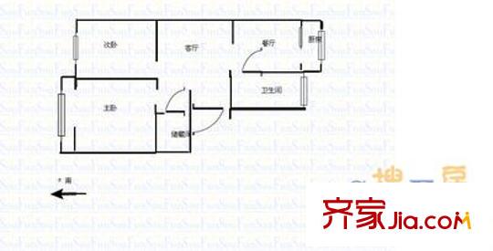 玉函路出版社宿舍戶型圖玉函路50號 2室 戶型圖 2室2廳1衛(wèi)1廚