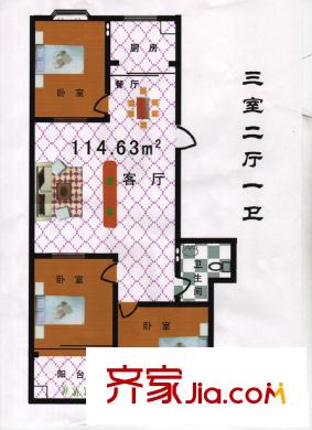 紅園小區(qū)  3居室 戶型圖