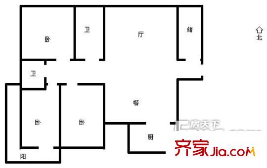 舜華園 3居室 戶型圖