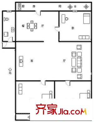 達盛鑫苑戶型圖達盛?鑫苑 3室 戶型圖 3室2廳2衛(wèi)1廚