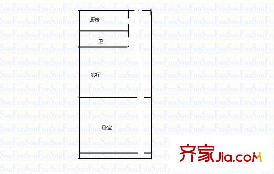南辛莊中街宿舍 1室 戶型圖
