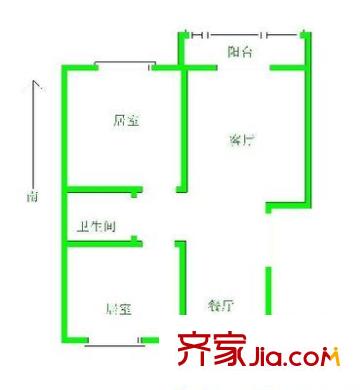 桑園路單位宿舍 2室 戶型圖
