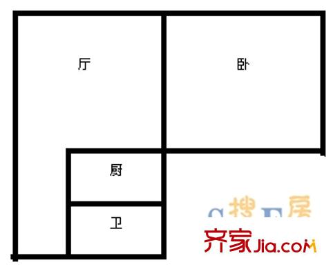 中潤富華園 1室 戶型圖