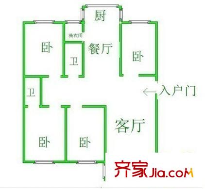 中潤富華園 4室 戶型圖