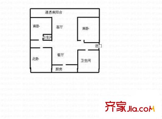 中潤富華園 3室 戶型圖