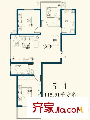 建中大學(xué)仕花園戶型圖戶型圖 3室2廳1衛(wèi)1廚