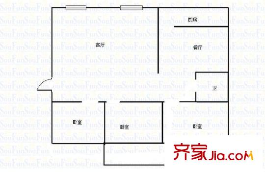 欣都花園 3室 戶型圖