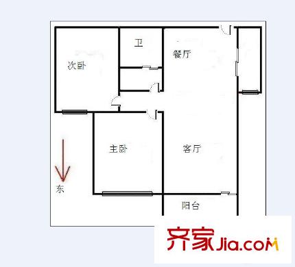 濟(jì)南匯苑家園 2室 戶型圖