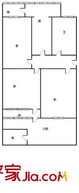 緯二路單位宿舍 3居室 戶型圖