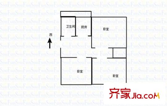 緯二路單位宿舍 3室 戶型圖