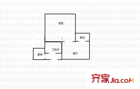 偉東新都新銀都 1室 戶型圖