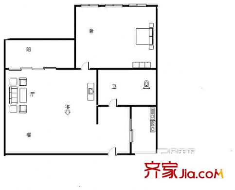 偉東新都新銀都 1居室 戶型圖