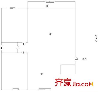 偉東新都新銀都 2居室 戶型圖