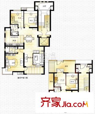 東山墅戶型圖庭院寓墅 5室3廳3衛(wèi)