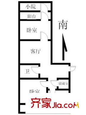 岔路街人民銀行宿舍 2室 戶型圖
