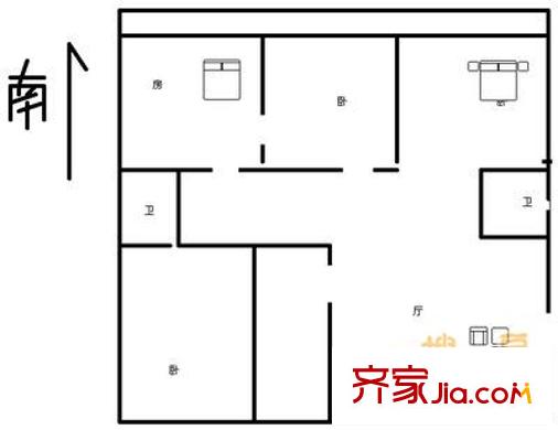 達盛鑫苑戶型圖達盛?鑫苑 4室 戶型圖 4室2廳2衛(wèi)1廚