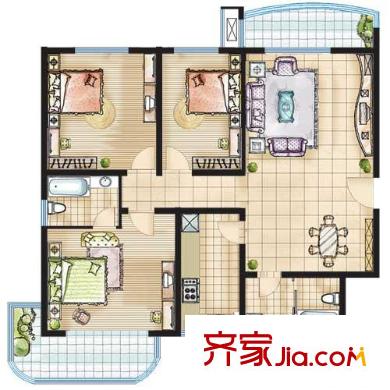 匯源華庭 3室 戶型圖