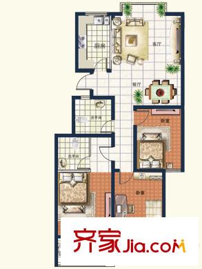 建中大學(xué)仕花園戶型圖戶型圖 3室2廳2衛(wèi)1廚
