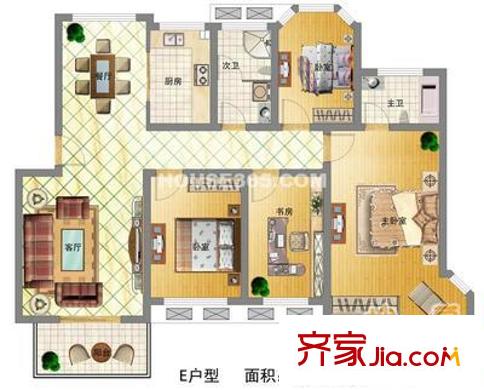 中潤富華園 3室 戶型圖