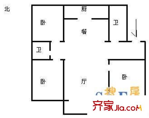 中潤富華園 3室 戶型圖