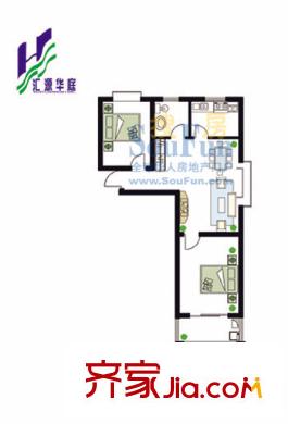 匯源華庭 2室 戶型圖
