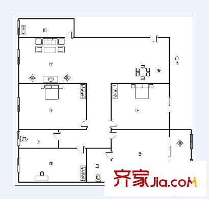 濟(jì)南匯苑家園 4室 戶型圖