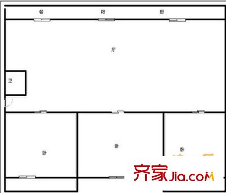 中環(huán)花園 3室 戶型圖
